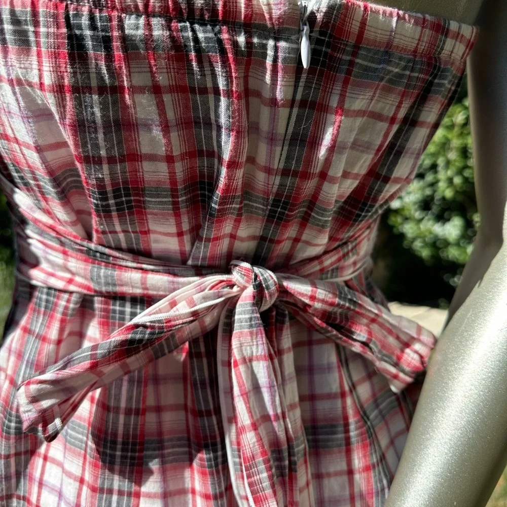 Chelsea & Violet Plaid Strapless Dress with Pockets! Size 4 - Picture 3 of 4